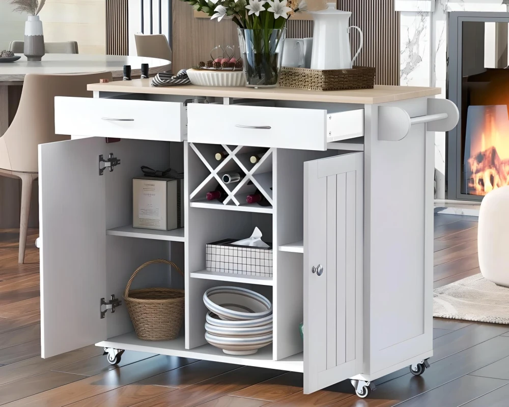 island on wheels with seating